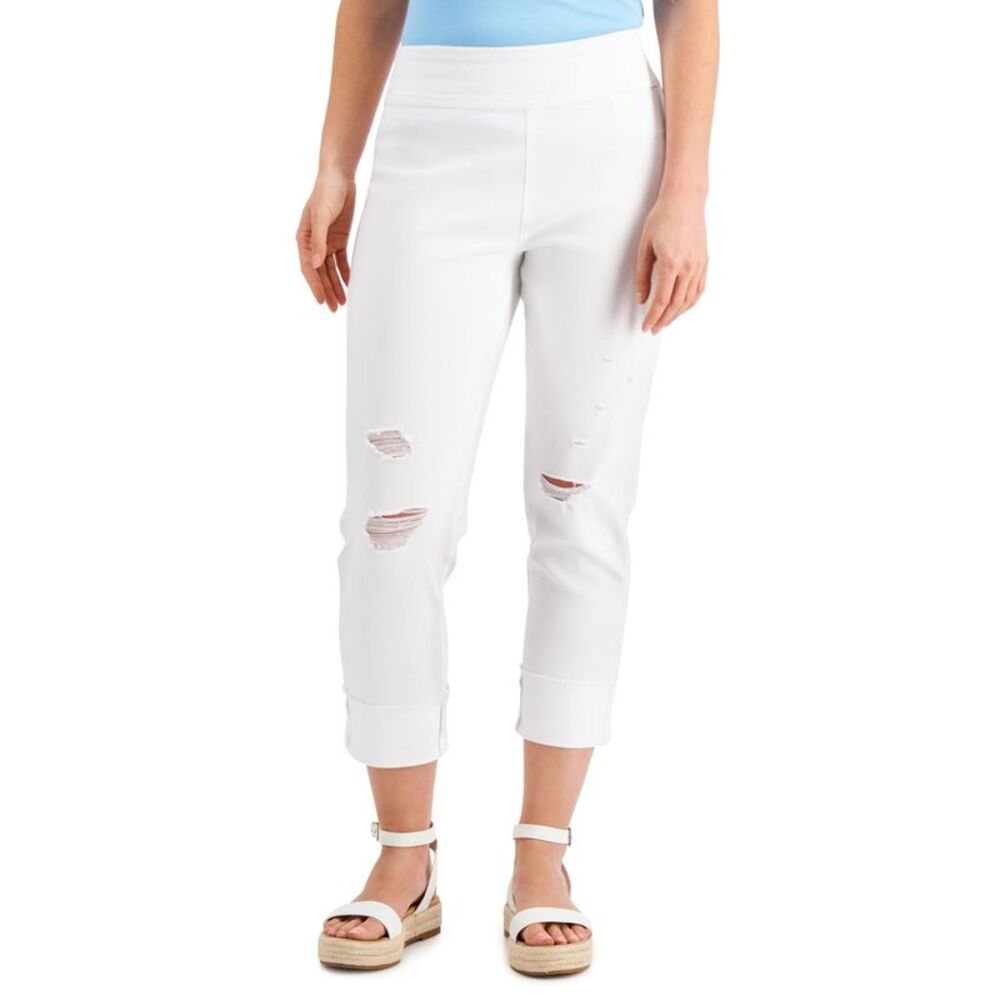 INC International Concepts Women's Mid Rise Straight-Leg Pull-On Jeans